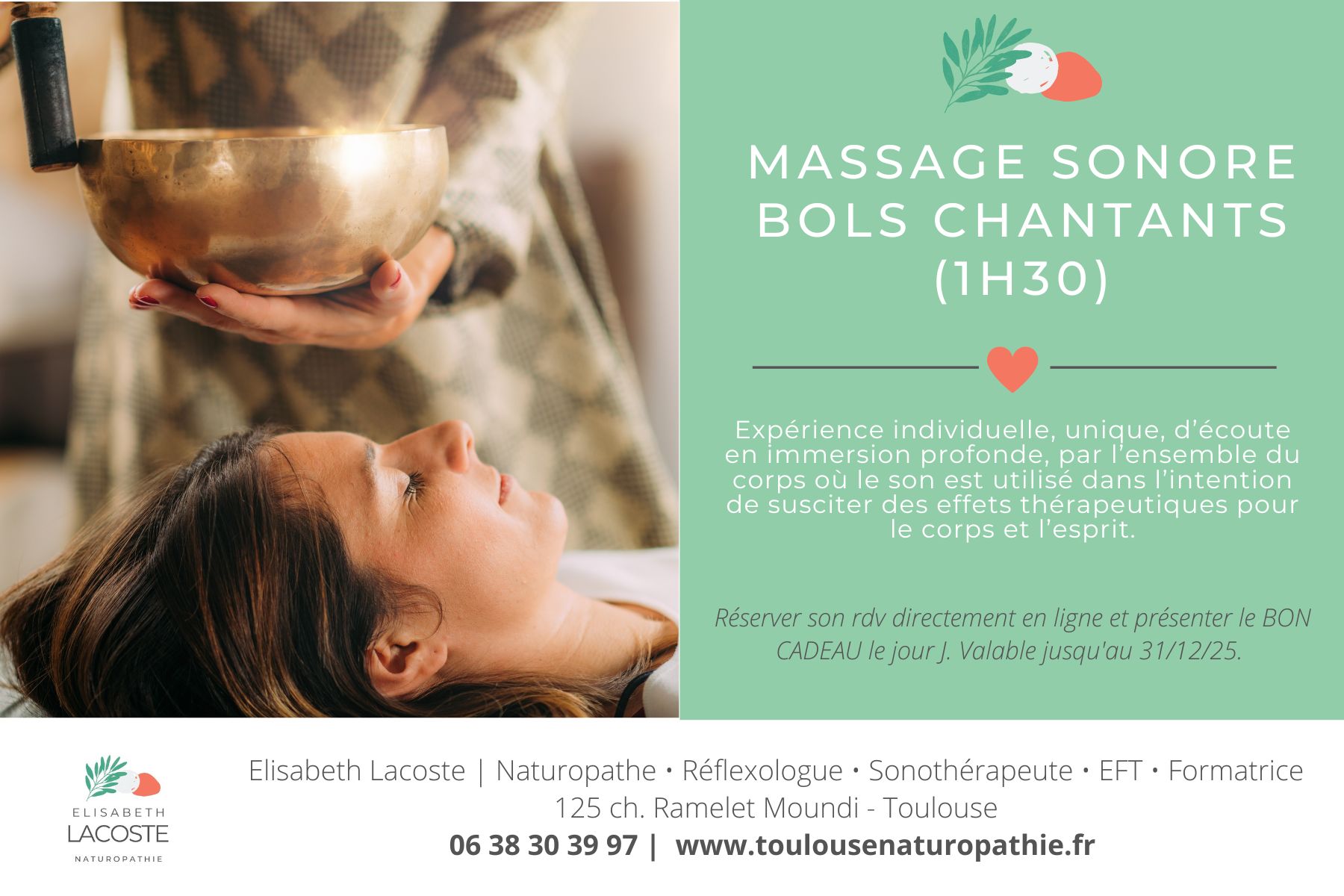 Bon cadeau massage sonore Toulouse