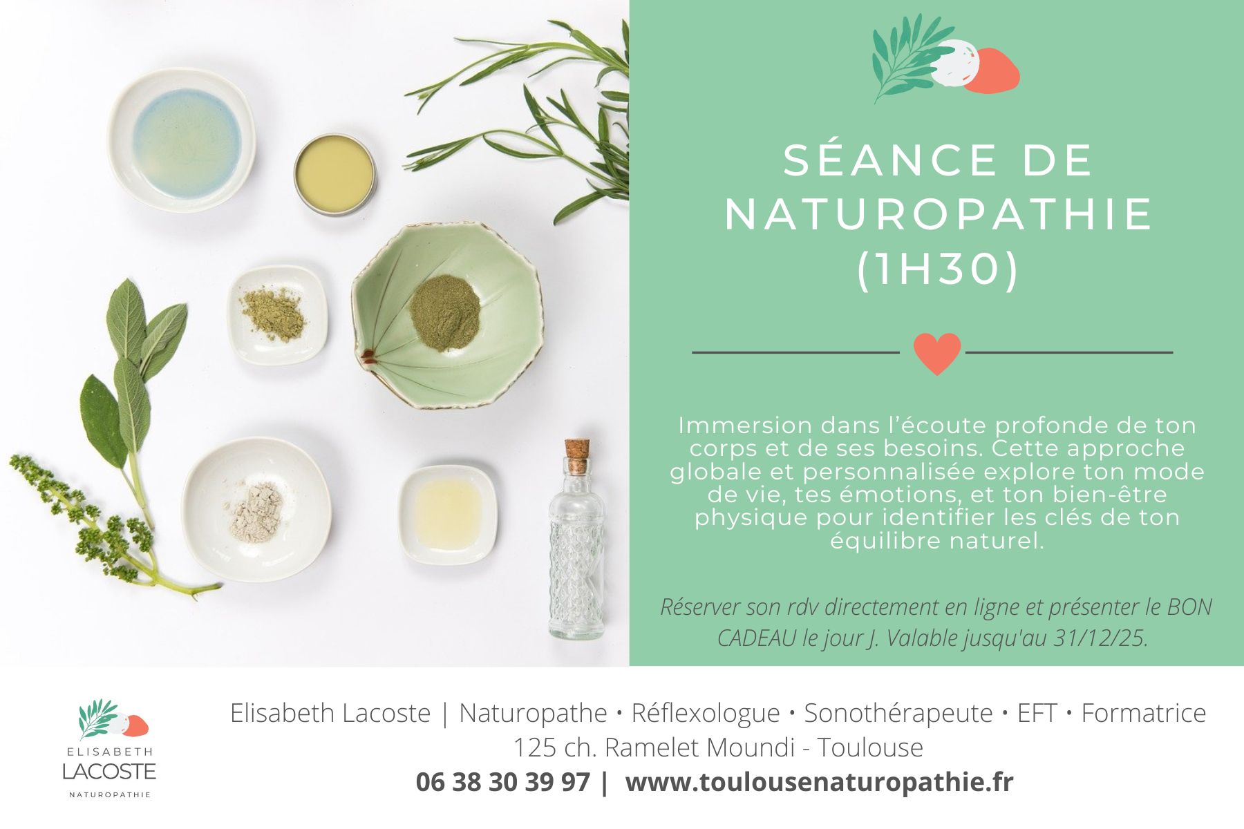 bon cadeau naturopathie, Toulouse, en visio ou en cabinet