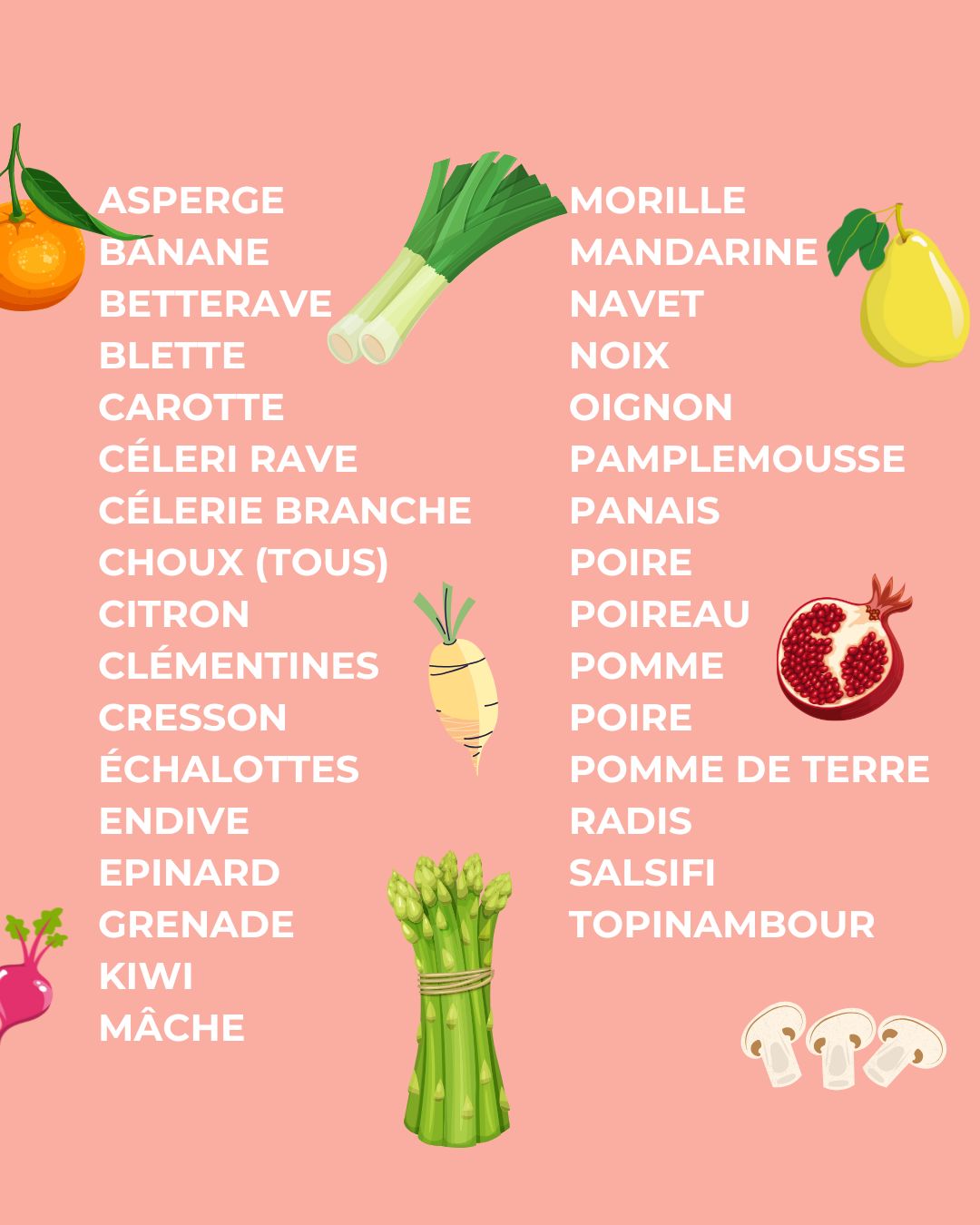 fruits et légumes mars